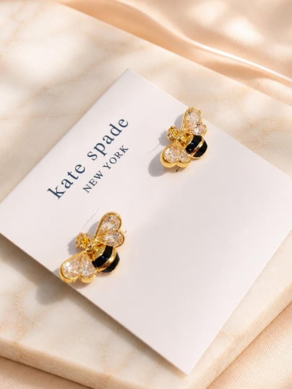 Kate Spade All Abuzz Stone Bee Stud Earrings